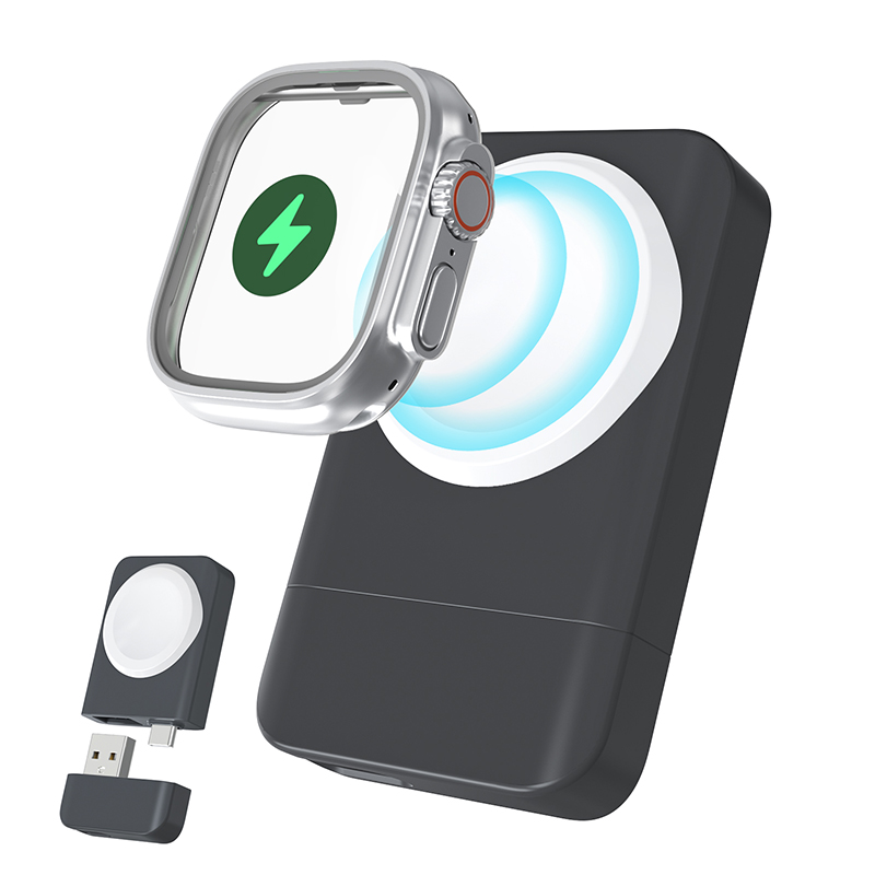 SIYOUNI Magnetic Wireless Fast Watch Charger with Type-C & USB Ports for Smart Watch