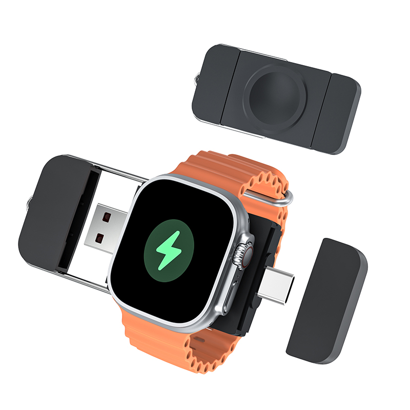 SIYOUNI Magnetic Wireless Fast Watch Charger with Type-C and USB-A Input for Watch