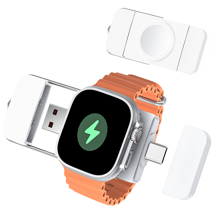 SIYOUNI Magnetic Wireless Fast Watch Charger with Type-C & USB Ports for Smart Apple Watch