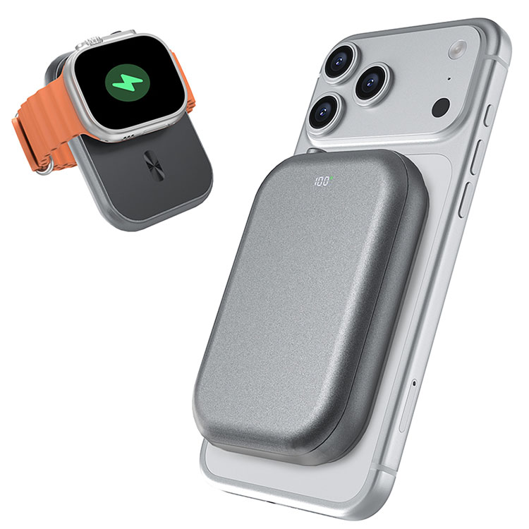 SIYOUNI Lightweight Travel Magnetic Wireless Power Bank 10000mAh USB-C PD Fast Charging External Battery for Apple Devices