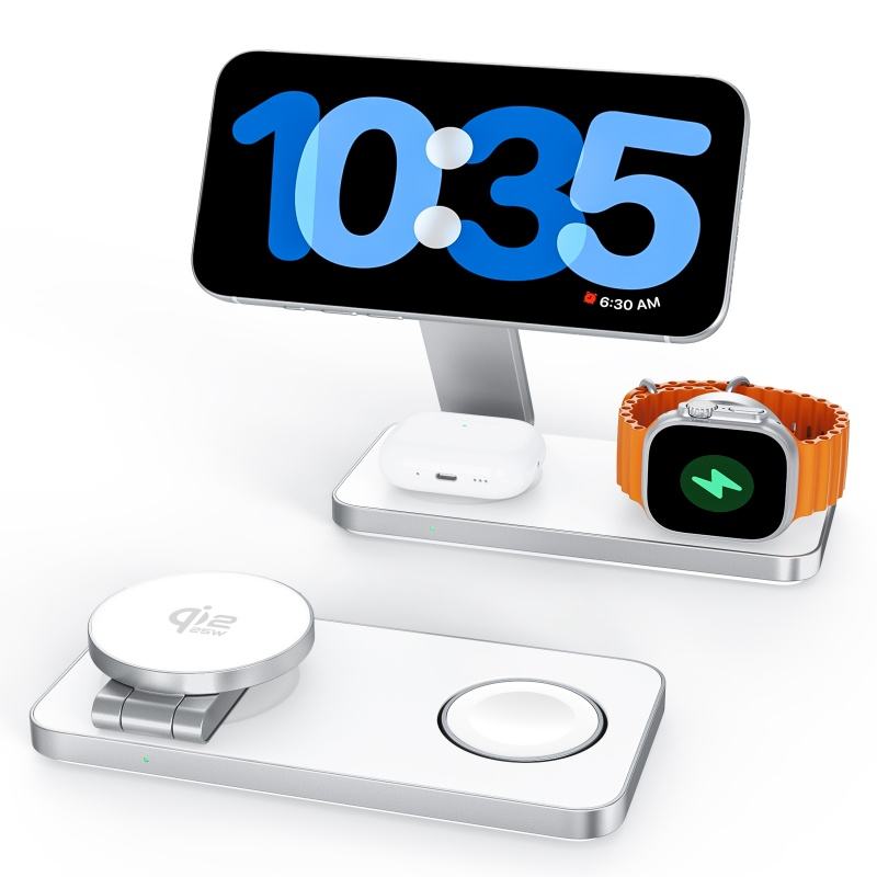 SIYOUNI 25W Fast Wireless Charging Station 3-in-1 Magnetic Wireless Charger Apple Devices