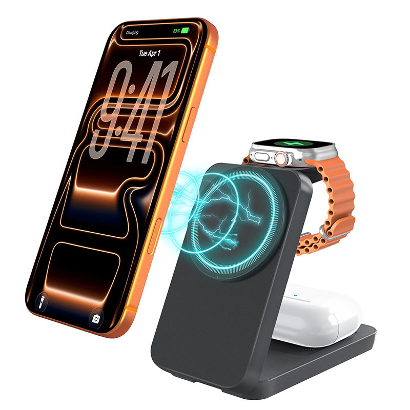 SIYOUNI 3-in-1 Magnetic Wireless Charger 15W Fast Charging Station for Appl Dvices